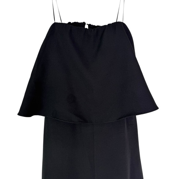 NWT DO+BE Black Strapless Overlay Front Ruffle Wide Leg Jumpsuit Black Size M - Picture 5 of 12